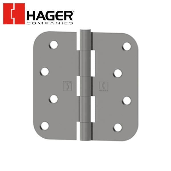 Hager - RC1842 - 5-Knuckle - Round Corner 5/8" Radius - Plain Bearing with Fasteners - 4" x 4" - Optional Finish - Optional Pin Function