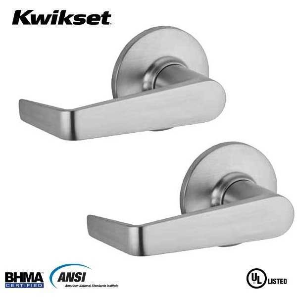 Kwikset - 407CNL - Carson Commercial Lever- Round Rose - Passage - 15 - Satin Nickel - Grade 3 - UHS Hardware