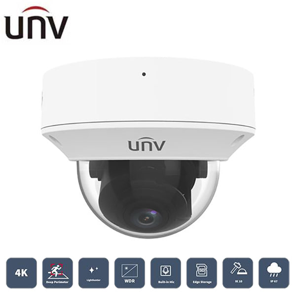 Uniview / IP Cameras / Dome / 2.8-12mm AF Automatic Focusing and Motorized Zoom Lens / 8MP / Smart IR / IP67 / IK10 / WDR / UNV-3238SB-ADZK-I0 - UHS Hardware