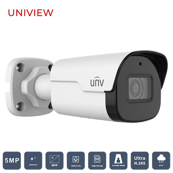 Uniview / IP Cameras / Bullet / 2.8mm Fixed Lens / 5MP / Smart IR / IP67 / WDR / UNV-2125SB-ADF28KM-I0 - UHS Hardware