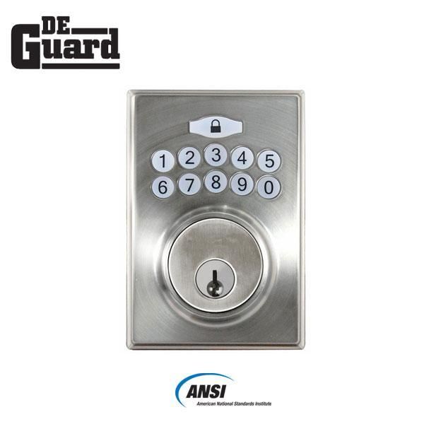 Electronic Keypad Keyed Deadbolt - Grade 3 - Satin Stainless Steel - (SC1/KW1) - UHS Hardware