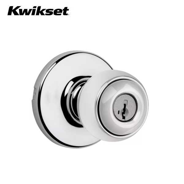 Kwikset - 400P - Polo Knob  - Round Rose - Entrance - 26D - Satin Chrome - SmartKey Technology - Grade 3 - UHS Hardware