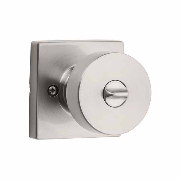 Kwikset - 740 - Pismo Knob - Square Rose - 15 - Satin Nickel - Entrance - SC1 Schlage - SmartKey Technology - Grade AAA - UHS Hardware