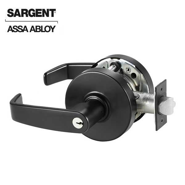 Sargent - 10G54 - Mechanical Cylindrical Lock - L Rose / L Lever - Corridor - LA Keyway - BSP - Black Suede Powder Coat - Grade 1 - UHS Hardware