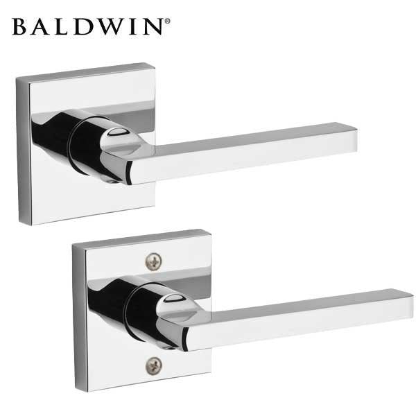 Baldwin Reserve - PS.SQU.CSR - Contemporary Square Lever - Square Rose - 260 - Polished Chrome - Passage - Grade 2 - RH - UHS Hardware