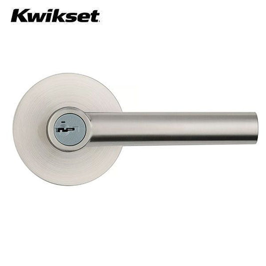 Kwikset - 156 - Milan Lever - Round Rose - 15 - Satin Nickel - Entrance - SmartKey Technology - Grade 2 - UHS Hardware