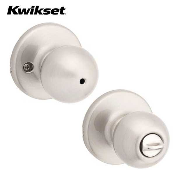 Kwikset - 300P - Polo Knob - Round Rose - Privacy - 15 - Satin Nickel - Grade 3 - UHS Hardware