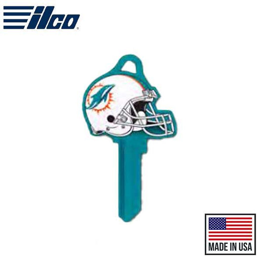 ILCO - NFL TeamKeys - Helmet Edition - Key Blank - Miami Dolphins - KW1 (5 Pack) - UHS Hardware