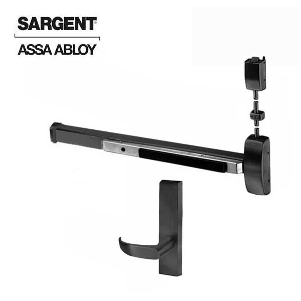 Sargent - 8715F - Surface Vertical Exit Rod - Top Latch - Passage - 36" x 84" - Black Suede - Fired Rated - Grade 1 - UHS Hardware