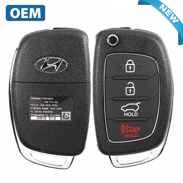 2013-2016 Hyundai Santa Fe / 4-Button Flip Key Pn: 95430-4Z100 Tq8Rke3F04 (Oem)