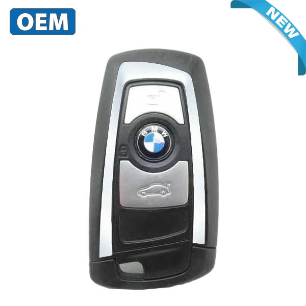 2013-2018 Bmw 7 / 5 3 Series 3-Button Smart Key Ygohuf5767 Fem 433 Mhz - Silver Trim (Oem)