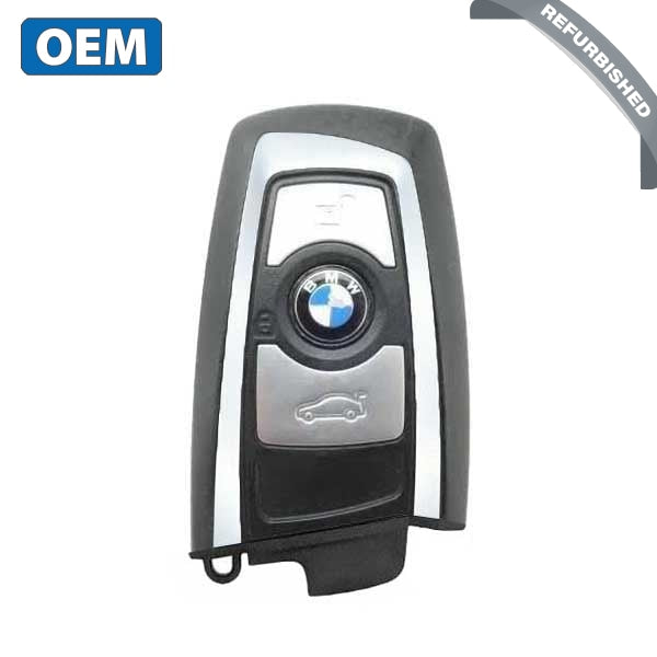 2013-2018 Bmw 7 / 5 3 Series 3-Button Smart Key Ygohuf5767 Fem 433 Mhz - Silver Trim (Oem Refurb)