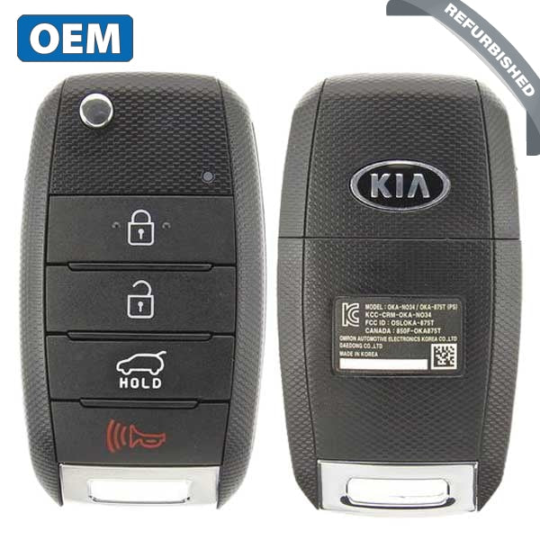 2014-2019 Kia Soul / 4-Button Flip Key Pn: 95430-B2100 Osloka-875T (Ps) (Oem Refurb)