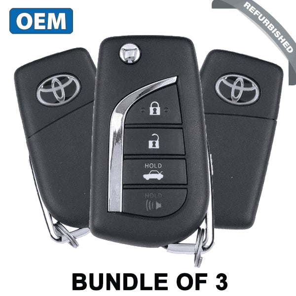 2018-2021 Toyota Camry / 4-Button Flip Key / PN: 89070-06790 / HYQ12BFB / H Chip (OEM) (BUNDLE OF 3) - UHS Hardware