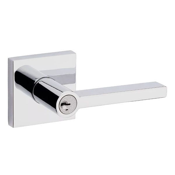 Kwikset - 156 - Halifax Lever - Square Rose - 26 - Polished Chrome - Entrance - SC1 Schlage - SmartKey Technology - Grade 2 - UHS Hardware