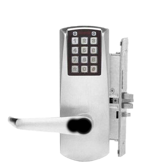 E-Plex - E2066B - Electronic Pushbutton Mortise Lever Lock - SFIC - 2¾" Backset - Satin Chrome - Grade 1 - UHS Hardware