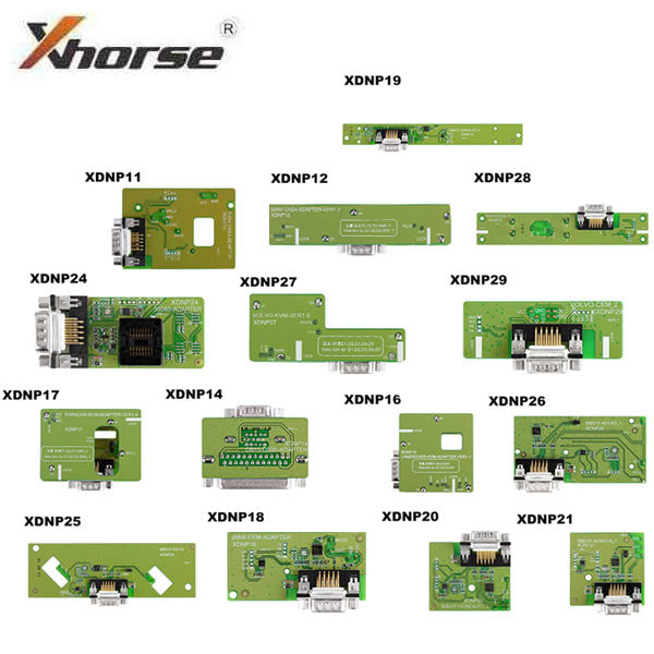 Xhorse - Solder-Free Adapters & Cable Package for Mini PROG & Key Tool PLUS Tablet - BMW - Land Rover - Porsche - Volvo - UHS Hardware