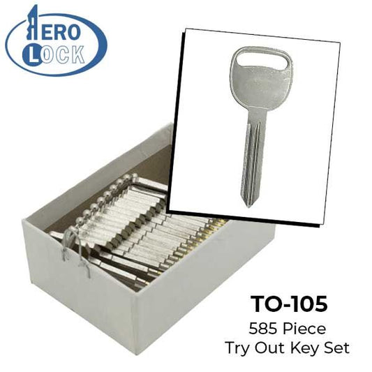 AeroLock - TO-105 - GM - Door Locks Try-Out Key Set - B106 - 585 Keys - UHS Hardware