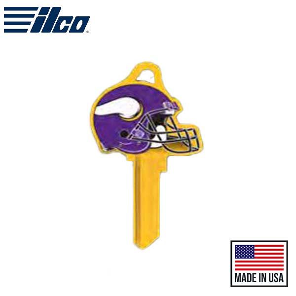 ILCO - NFL TeamKeys - Helmet Edition - Key Blank - Minnesota Vikings - KW1 (5 Pack) - UHS Hardware