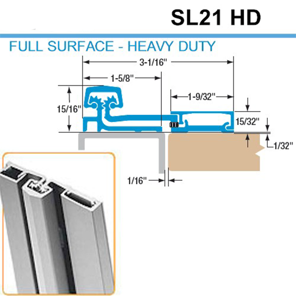 Select Hinges - 21 - 83" - Full Surface Hinge - Clear Aluminum - Heavy Duty - UHS Hardware