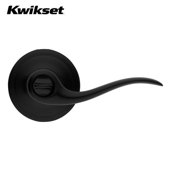 Kwikset - 730TNL - Tustin Lever - Round Rose - Privacy - 514 - Iron Black - Grade 2 - UHS Hardware