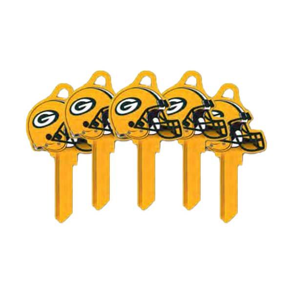 ILCO - NFL TeamKeys - Helmet Edition - Key Blank - Green Bay Packers - KW1 (5 Pack) - UHS Hardware