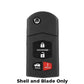 2006-2015 Mazda / 4-Button Flip Key SHELL for BGBX1T478SKE125-01 (FKS-MAZ-044) - UHS Hardware