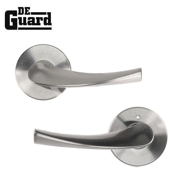 Contemporary Wave Lever Set - Passage - Round Rose - Satin Nickel - Grade 3 - UHS Hardware