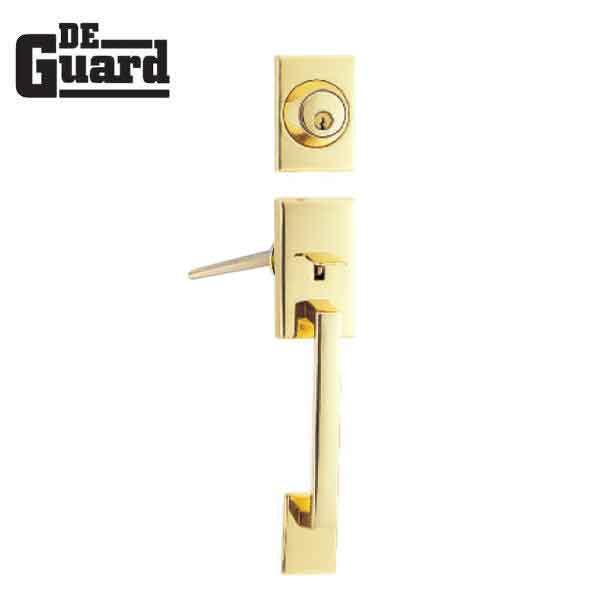 Premium Square "Hanson" Style Design Handleset w/ Interior Lever - PB (SC1 / KW1) - UHS Hardware