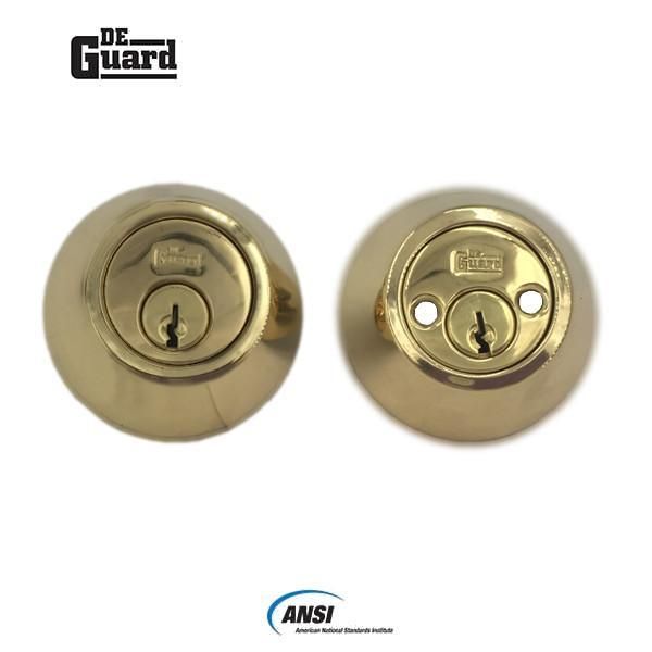 Heavy Duty Double Cylinder Deadbolt Lock - Polished Brass Finish - UHS Hardware