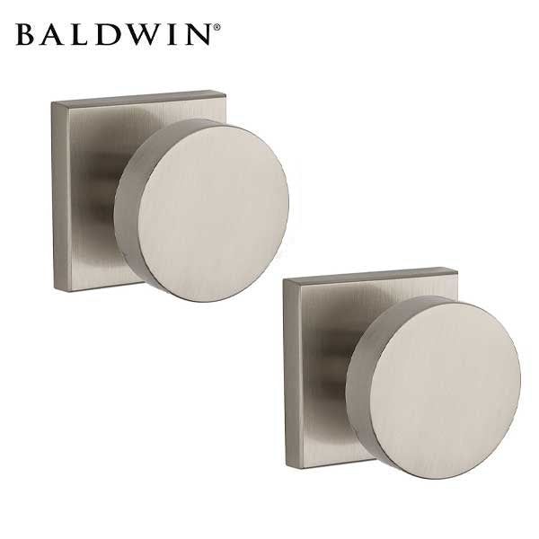 Baldwin Reserve - PS.CON.CSR - Contemporary  Knob - Square Rose - 150 - Satin Nickel - Passage - Grade 2 - UHS Hardware