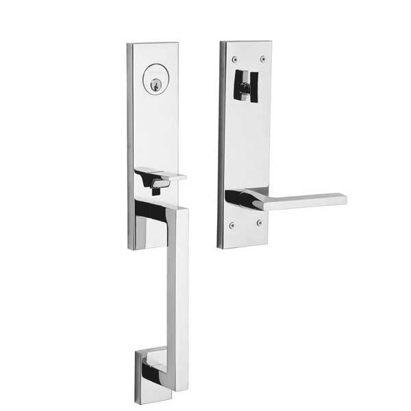 Baldwin Estate - 85391.LENT - Minneapolis 3/4 Escutcheon Handleset - Singl Cyl - 150 - Satin Nickel - Grade 2 - LH - UHS Hardware