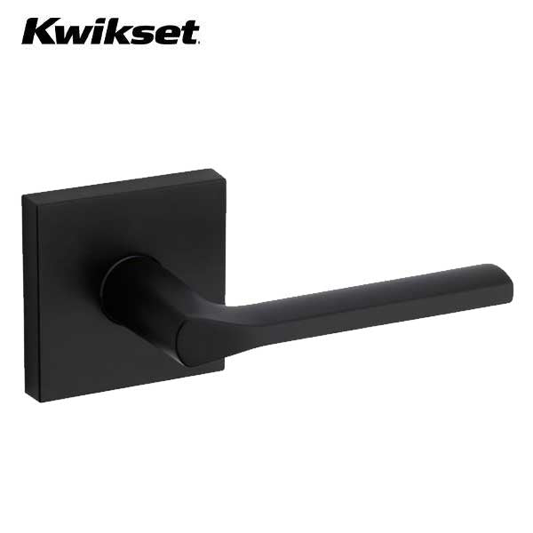 Kwikset - 154LSL - Lisbon Passage Lever - Square Rose - 514 - Matte Black - Grade 2 - UHS Hardware