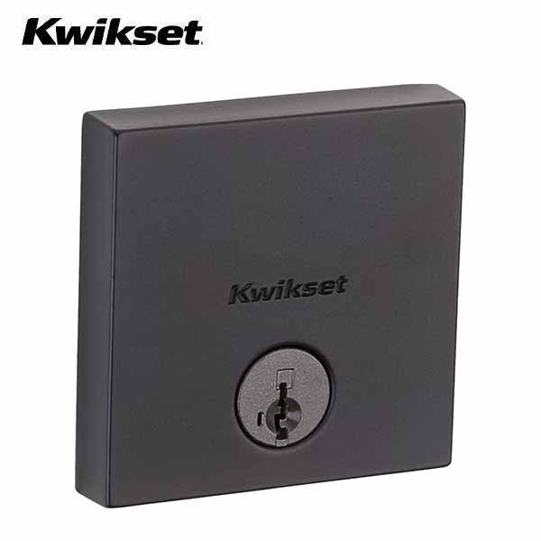 Kwikset - 258 - Downtown Deadbolt - Square Rose - 514 - Matte Black - Entrance - SmartKey Technology - Grade 1 - UHS Hardware