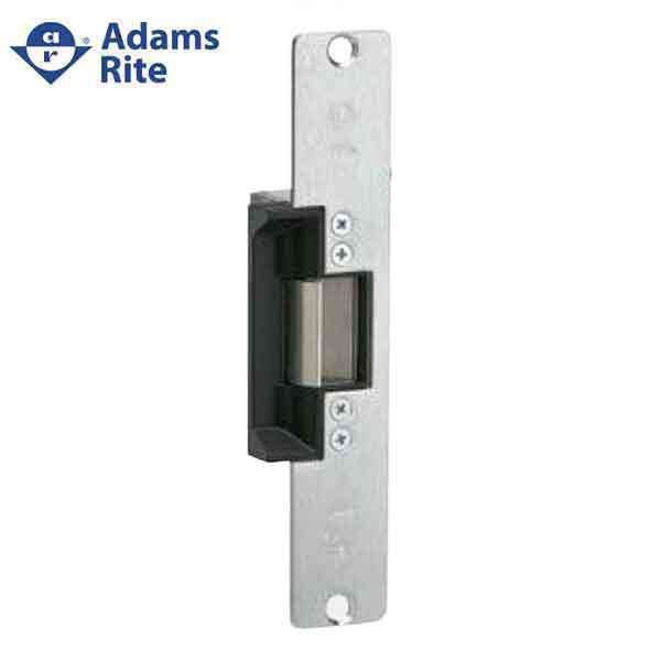Adams Rite - 7110 - Electric Strike for Adams Rite & Cylindrical Locks -  Satin Chrome - Fail Secure - 1-7/16" x 7-15/16" - Flat Radius Plate - 12VDC - UHS Hardware