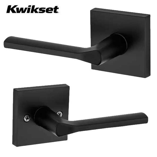 Kwikset - 154LSL - Lisbon Passage Lever - Square Rose - 514 - Matte Black - Grade 2 - UHS Hardware