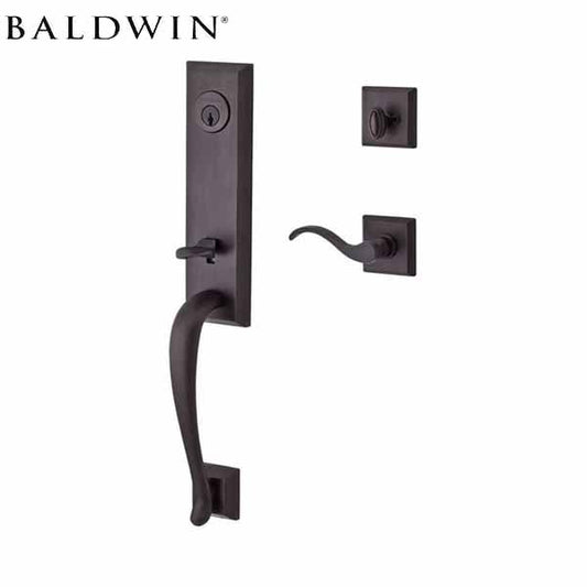 Baldwin - Reserve Del Mar Traditional Handleset - Single Cylinder Lever - Right Handed - Square Rose - Venetian Bronze - Grade 2 - UHS Hardware