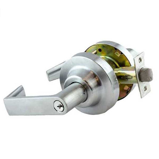 Commercial Lever Handle -  2-3/4” Standard Backset - Satin Chrome - Storeroom - Grade 1 - UHS Hardware