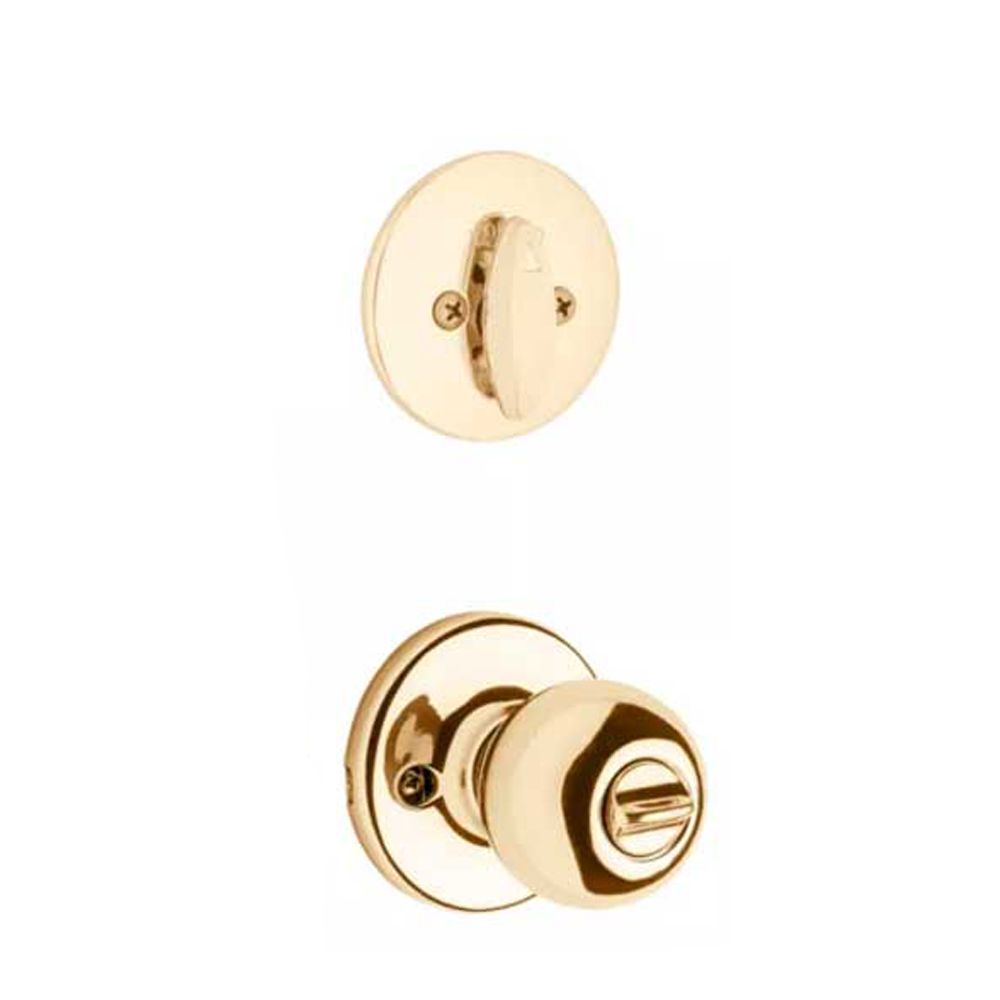 Kwikset - 690P - Polo Combo Set - Single Deadbolt & Knob - 3 - Polished Brass - Grade 3 - UHS Hardware