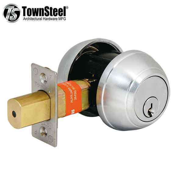 TownSteel - DBD-62 - Commercial Deadbolt - Double Cylinder - 2-3/4 " Backset - Satin Chrome -  Grade 1 - UHS Hardware