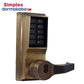 Simplex - LR1021S - Mechanical Pushbutton Cylindrical Lever Set - LFIC Schlage - 2¾" Backset - Antique Brass - RH/RHR - UHS Hardware