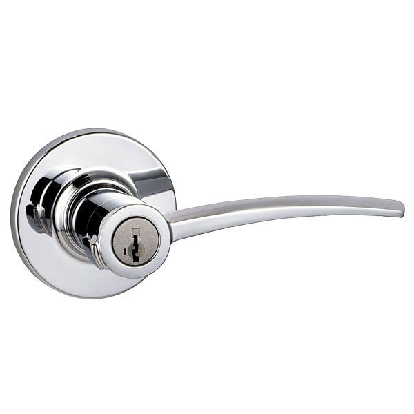 Kwikset - 740KTL - Katara Lever - Round Rose - 26 - Polished Chrome - Entrance - KW1 - SmartKey Technology - Grade 2 - UHS Hardware