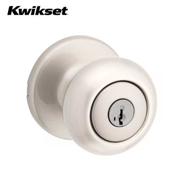 Kwikset - 400CV - Cove Knob  - Round Rose - Entrance - 15 - Satin Nickel - SmartKey Technology - Grade 3 - UHS Hardware