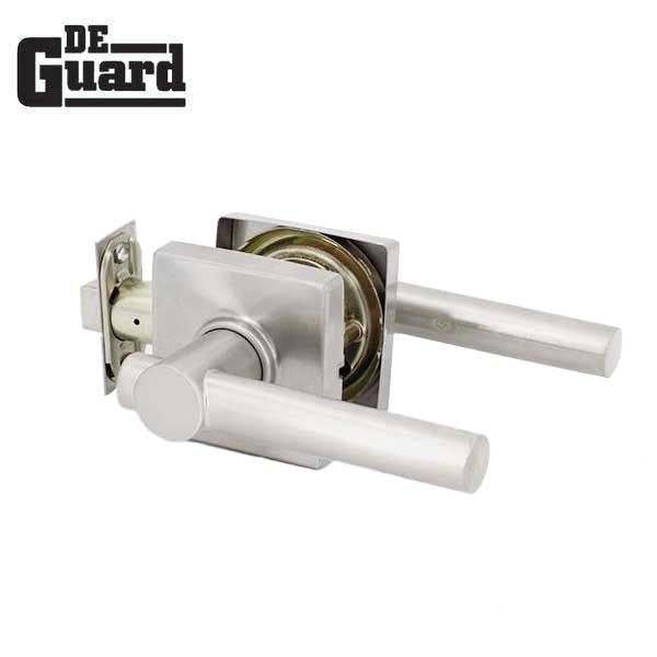 Premium Contemporary Leverset & Deadbolt Combo Lock  - Square Rose - Satin Stainless - Grade 3 - (SC1 / KW1) - UHS Hardware
