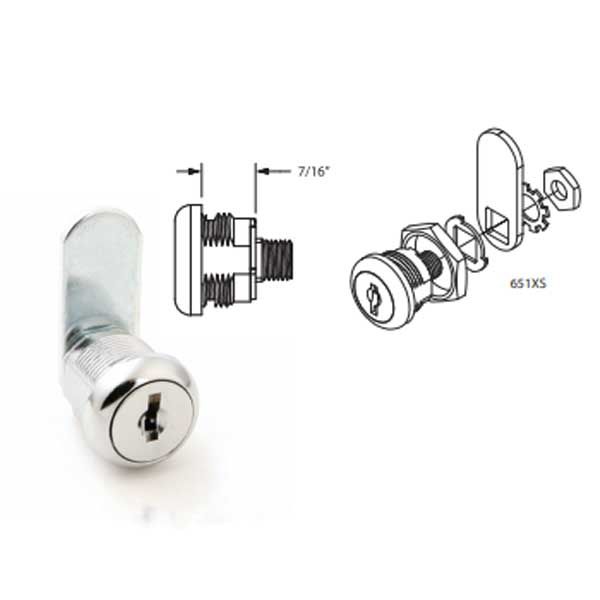 CCL - C651XS - Sesamee Keyed Economical Die Cast Cam Lock - 7/16" - US26 - KA-8025 - UHS Hardware