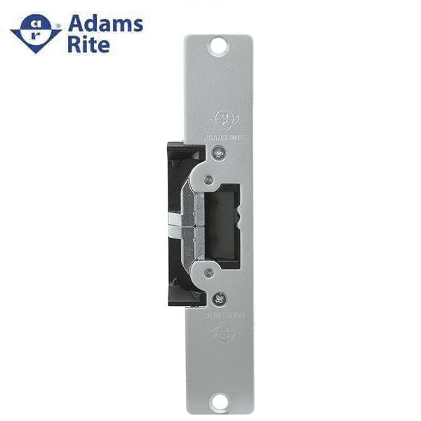 Adams Rite - 7410 - Electric Strike for Adams Rite or Deadlatches or Cylindrical Locks - 1/2" to 5/8" Latchbolt  - Anodized Aluminum - Fail Safe/Fail Secure - 1-7/16" x 7-15/16" - Flat Radius Plate - 12/24 VDC - UHS Hardware