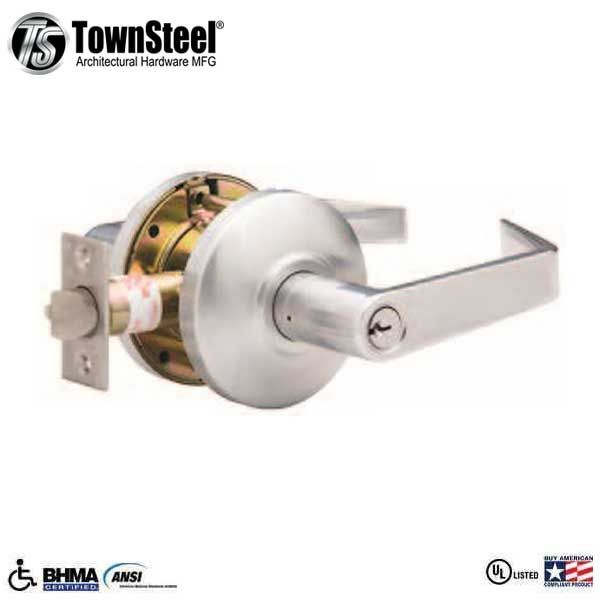 TownSteel - CSRC-84-S  - Commercial Lever Handle  - Clutch Lever  - 2-3/4 " Backset - Satin Chrome - Classrom -  Grade 2 - UHS Hardware