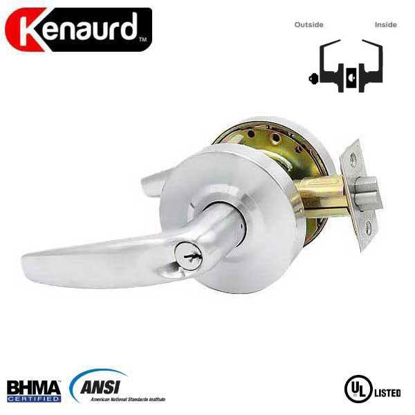 Commercial Lever Set Handle - Contemporary Design - 2-3/4” Standard Backset - Satin Chrome - Classroom - Grade 2 - UHS Hardware