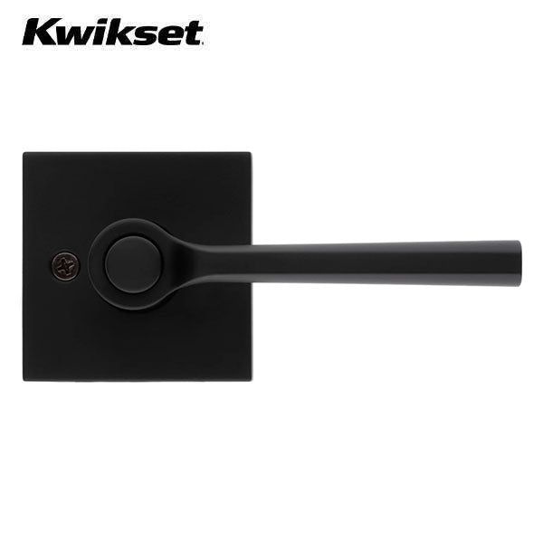 Kwikset - 156 - Lisbon Lever - Square Rose - 514 - Matte Black - Entrance - SmartKey Technology - Grade 2 - UHS Hardware