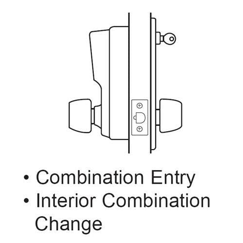 Simplex 1011 Pushbutton Cylindrical Lock w/ Knob Combination Entry Only - 26D - Satin Chrome - UHS Hardware